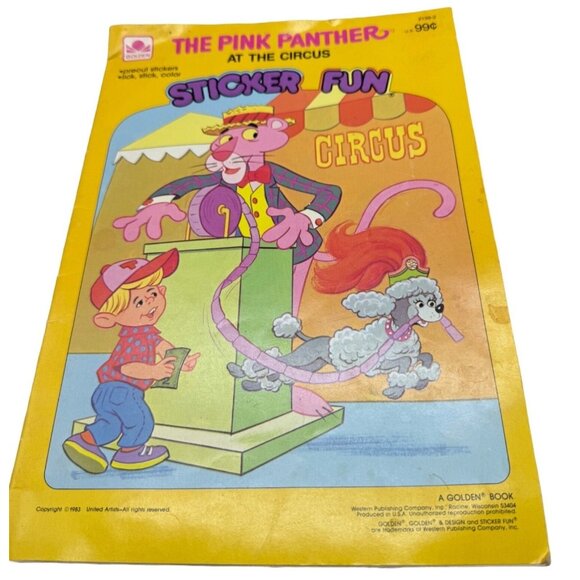 golden the pink panther at the circus sticker fun paperback book 1983 English RE - Picture 1 of 10